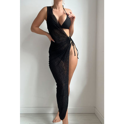 Bikini sexy de tres piezas de color sólido