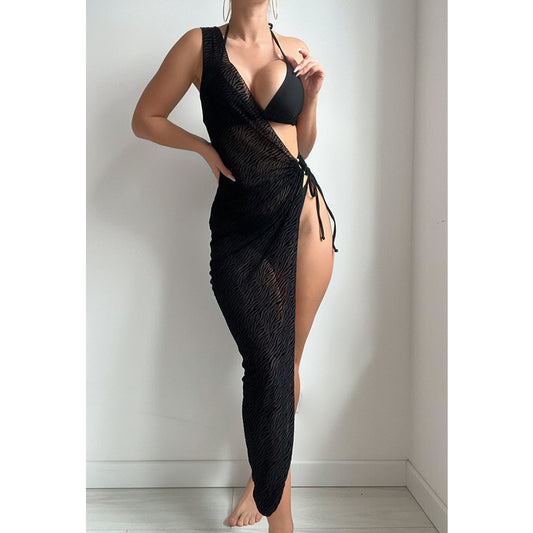 Bikini sexy de tres piezas de color sólido