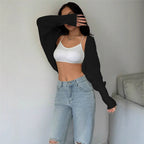 Loose All Match Knitted Cardigan Short Sweater Inverness
