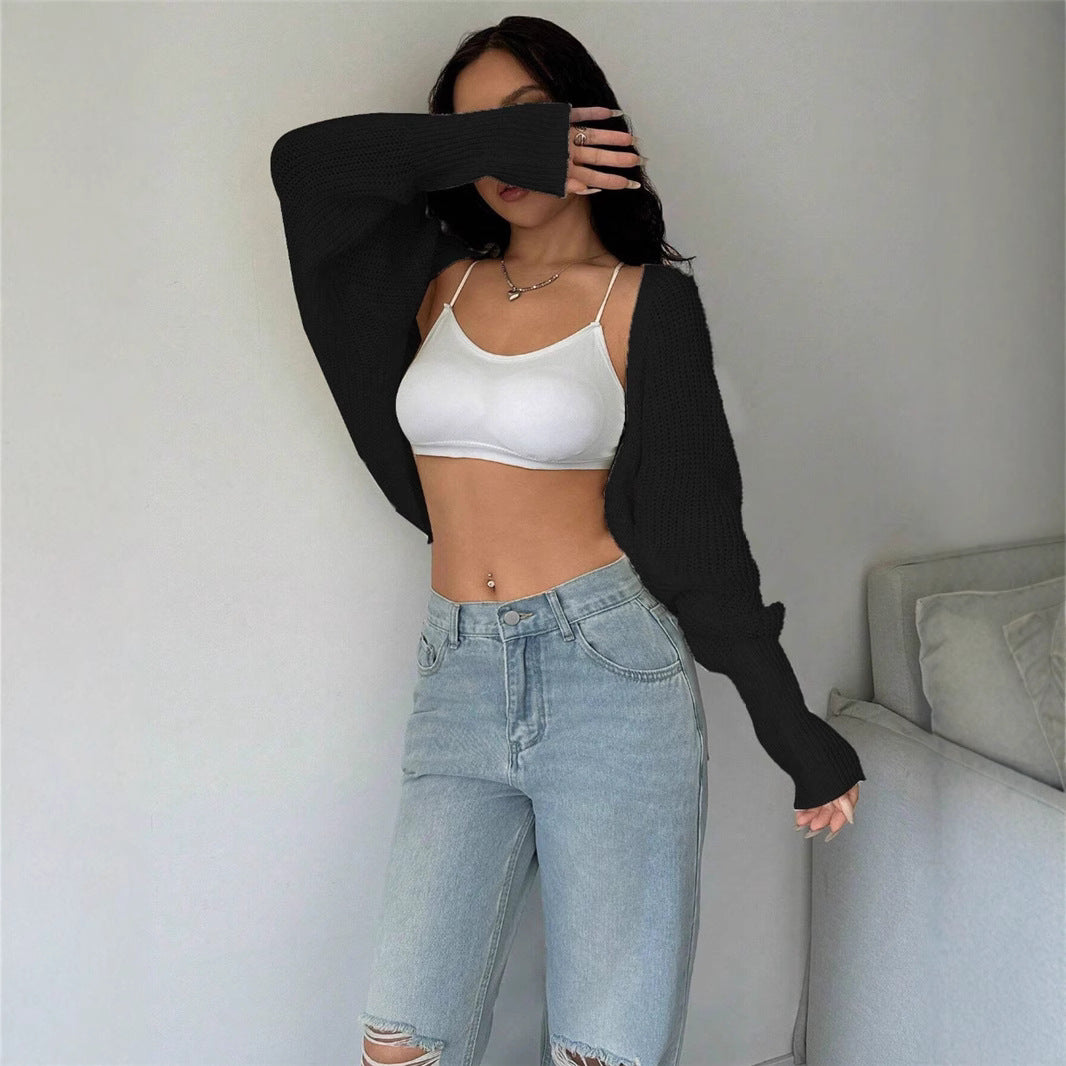 Loose All Match Knitted Cardigan Short Sweater Inverness