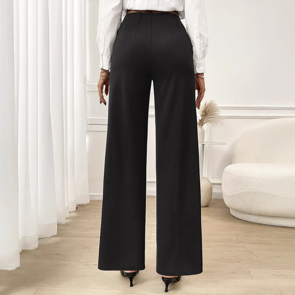 Trousers Office Stretch Work Pant Office Women Wide Legged Pants High Waist Straight Rogan