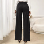 Trousers Office Stretch Work Pant Office Women Wide Legged Pants High Waist Straight Rogan