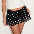 Women Clothing Summer Dot Mesh Sweet Spicy See through Sexy Skirt LingSharp