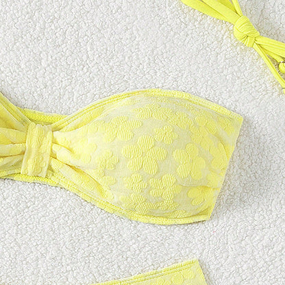 Traje de baño Bikini Estampado Sexy Top de Tubo Bikini Dividido Traje de baño para Mujer