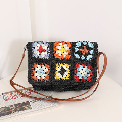 Grandma Plaid Crossbody Black