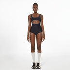 Maillot de bain une pièce rétro à crochet pour femme, simple, noir, pour le printemps, la plage et les vacances