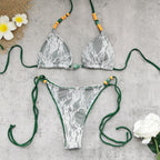 Three Point Banded Bikini Lace Beach Split Swimsuit Women Sexy Bikini Thunder