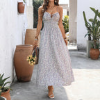 Summer Sweet Vacation Cami Dress Tight Waist Floral Dress HUNDRED