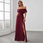 Chiffon Popular Split Cocktail Dress Summer Dress Women Clothing CHARM