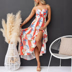 Spring Summer Sexy Print Lace up Dress Women Havill
