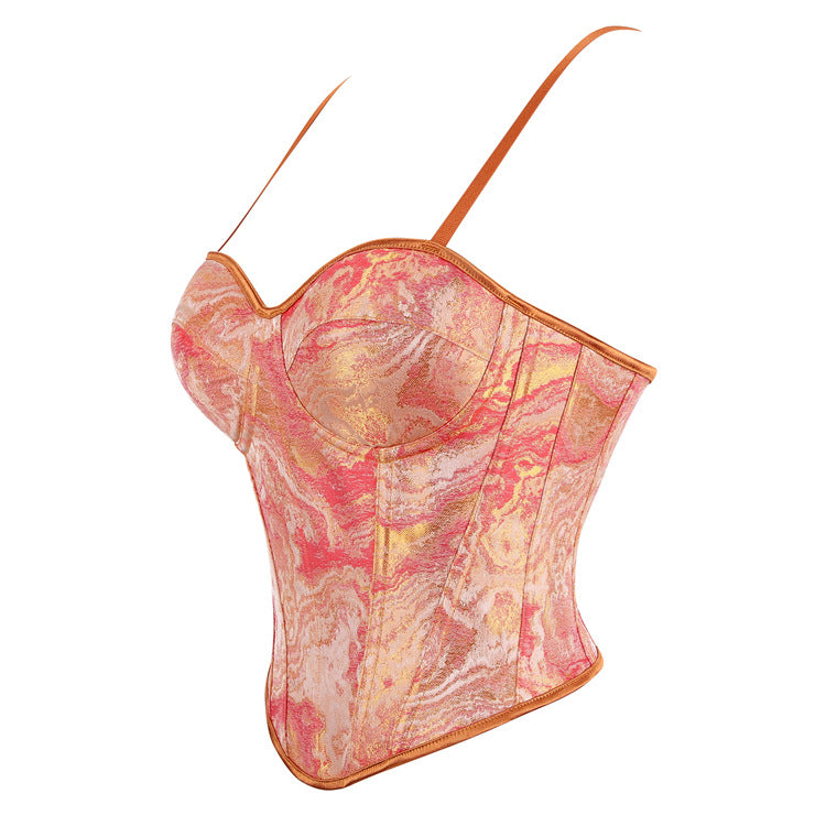 Orange Double Shoulder Strap with Cup Women Tube Top Court Body Shaping Top Beloved