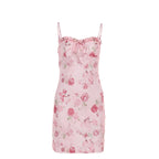 Vestido sexy con tirantes y estampado de rosas para mujer, vestido sexy informal