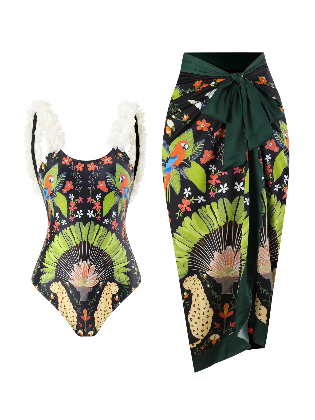 Retro Flower Two-Piece Suit
