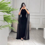 Robe fourreau en velours à manches courtes, automne-hiver, style Moyen-Orient, pour femme.