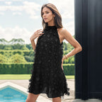 Summer Organza Loose Babydoll Dress Non Halter Floral Decorative Dress Jeme