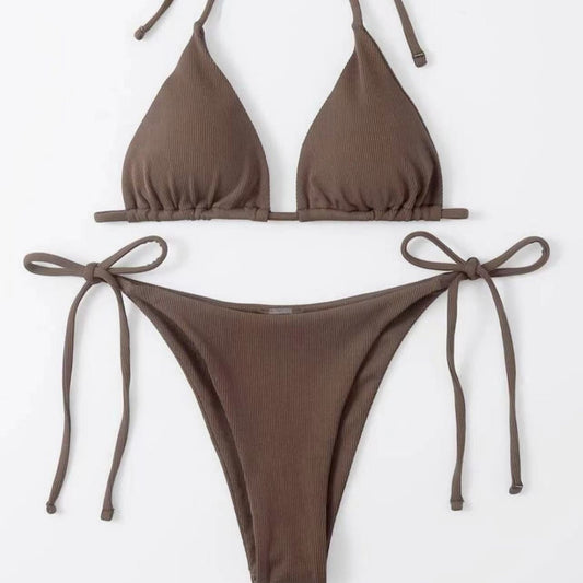 Bikini sexy de tres puntos dividido para mujer, traje de baño de playa de primavera, bikini