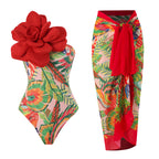 Maillot de bain une pièce pour femme, slim, amincissant, grande tenue florale, robe en mousseline de soie