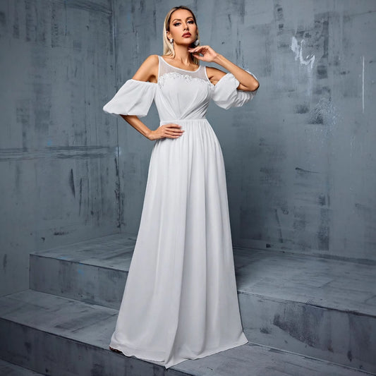 Ball Gown Half Sleeve Slim Fit Cocktail Dress Annual Meeting Host Dress