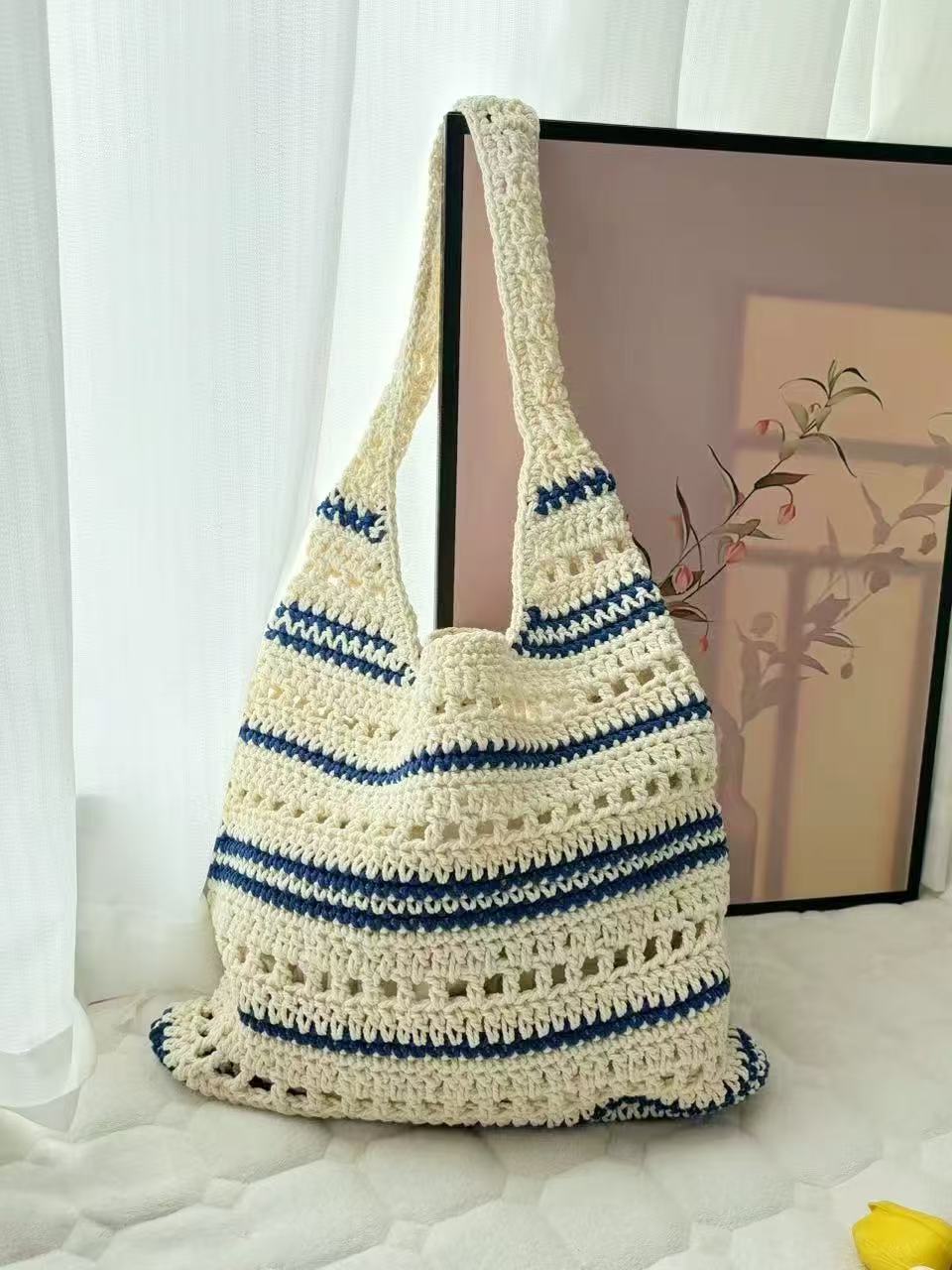 Cotton Thread Blue and White