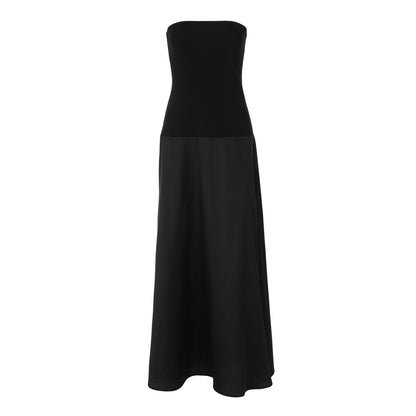 Women Clothing Spring Summer Sexy Tube Top Dress Slim Fitting Patchwork Dress BULLINGER