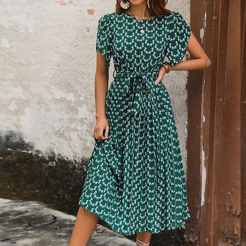 Summer Women Clothing Floral Print Summer Dress HUNDRED