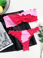 Sexy Patchwork Chest-Wrapped Bikini Swimsuit Twingo