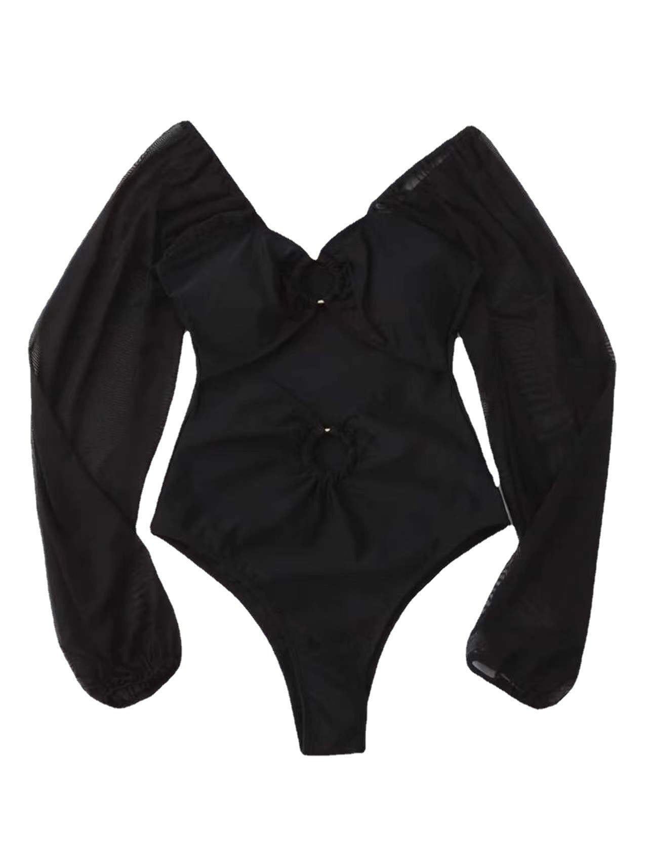 Traje de baño de una pieza pequeño con mangas de bikini