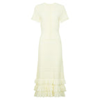 Summer Ladies Slim Fitting Slimming Fashionable Short Sleeve Stringy Selvedge Dress Dimenssa