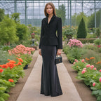 French Two Piece Set Autumn Waist Slimming Single Breasted Long Sleeve Elegant Skirt Set Women Sailfish