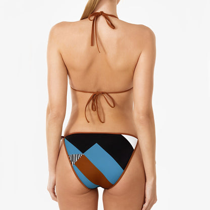 Traje de baño de bikini ajustado con estampado dividido para mujer traje de baño sexy