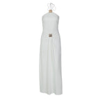 Women Clothing Spring Summer Sexy Waist Trimming Back Hollow Out Cutout out Tied Dress Women BULLINGER