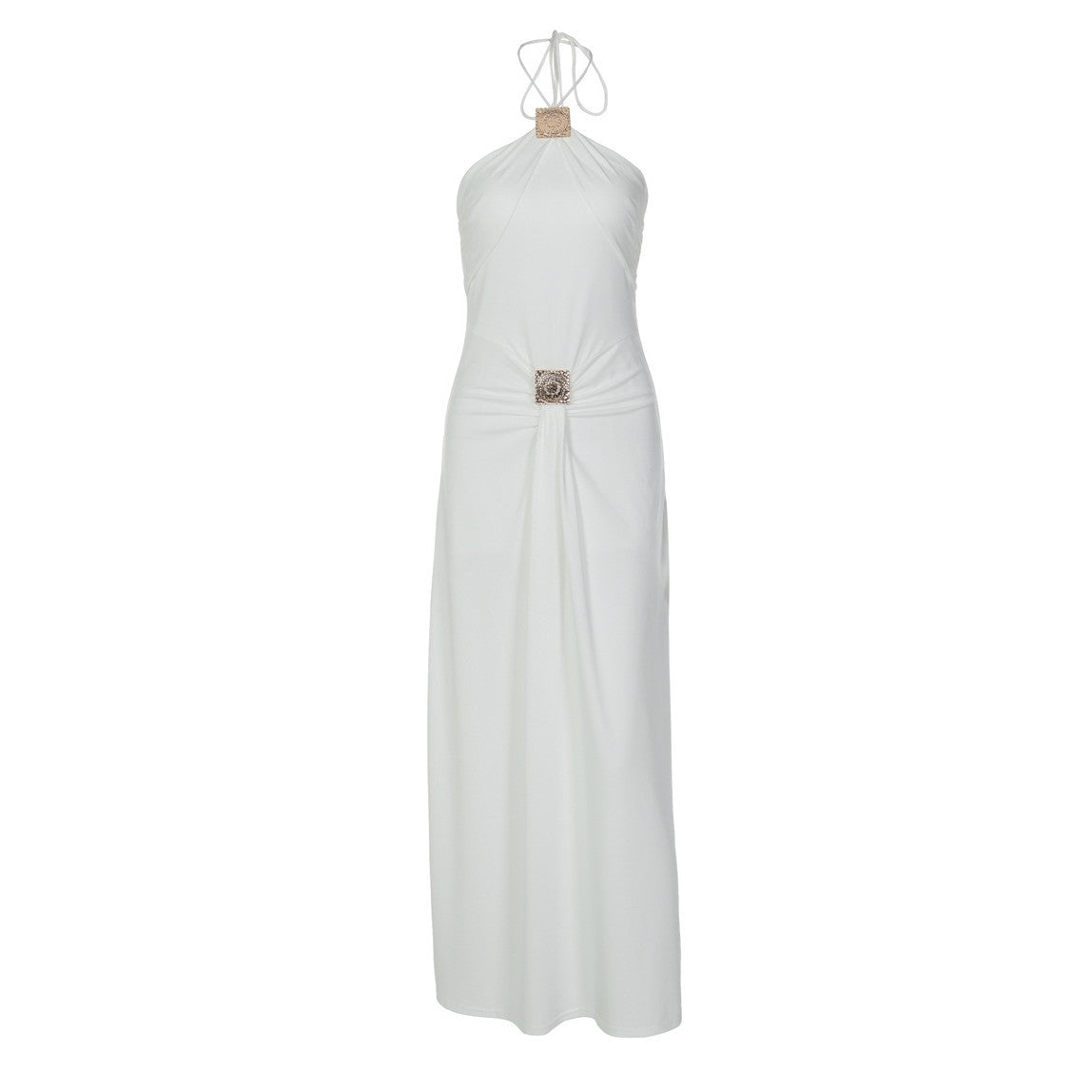 Women Clothing Spring Summer Sexy Waist Trimming Back Hollow Out Cutout out Tied Dress Women BULLINGER