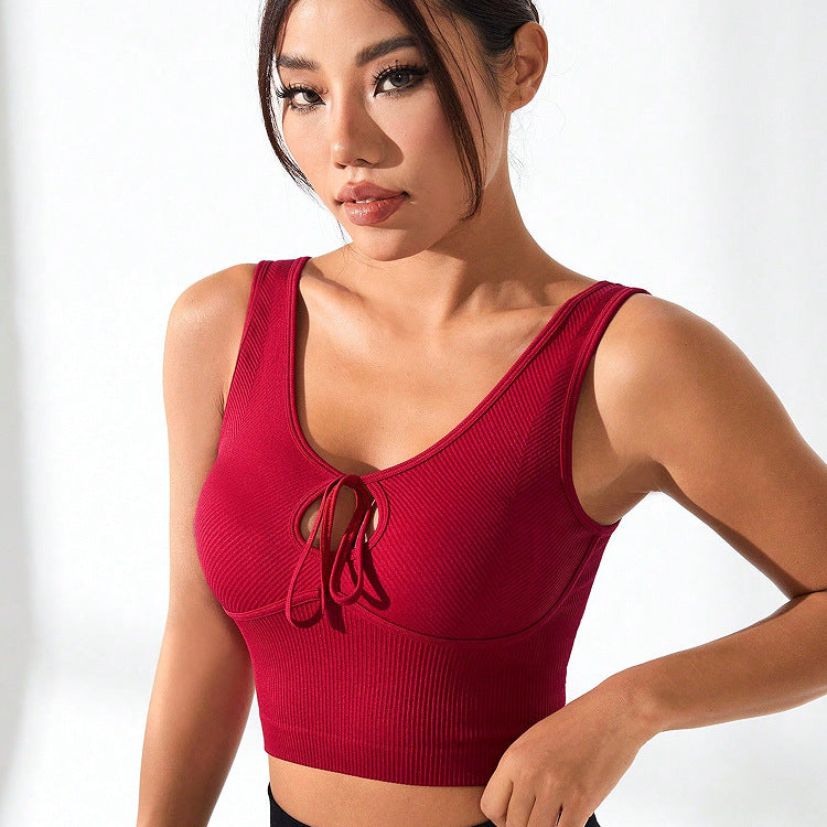 Spring Nude Feel Slim Fit Beauty Back Exercise Bra Sports Running Fitness Top Yoga Vest for Women FINEWELL