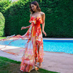 Swimsuit Ruffled One Piece Swimsuit Beach Vacation Women Average Size Order ShineRealm