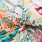 Traje de baño de una pieza para mujer, conservadoramente fino, vintage, estampado, bolsa rígida, traje de baño con soporte de acero, falda de tul