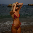 Three Point Banded Bikini Sexy Backless Split Swimsuit Women Solid Color Bikini Thunder