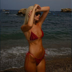 Three Point Banded Bikini Sexy Backless Split Swimsuit Women Solid Color Bikini Thunder