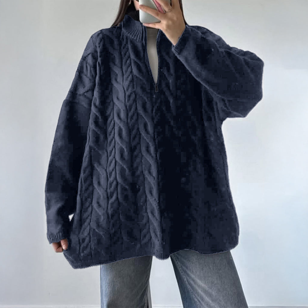 Suéteres casuales de manga larga de lana de color liso para vacaciones, ropa para mujer, otoño e invierno