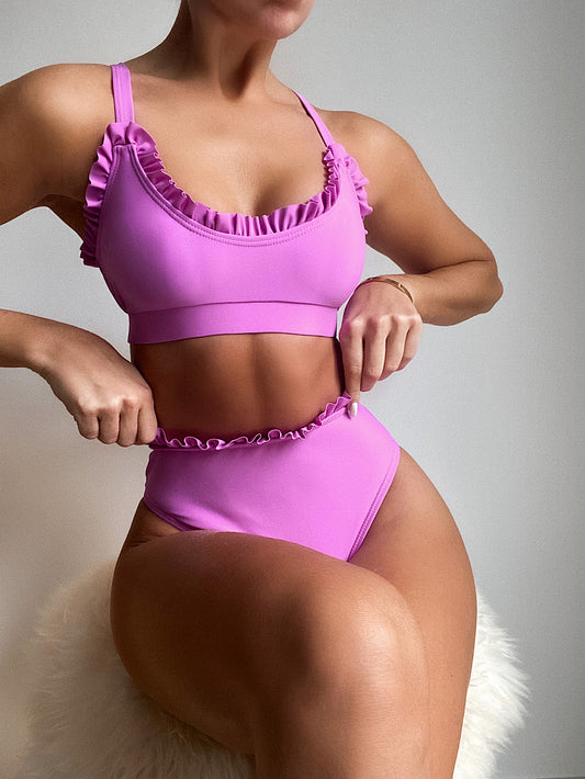 Traje de baño individual exterior Bikini para mujer Traje de baño de color sólido Traje de baño dividido