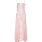 Summer Sexy See through Seaside Holiday Boning Corset Suspender Floral Dress CYSM