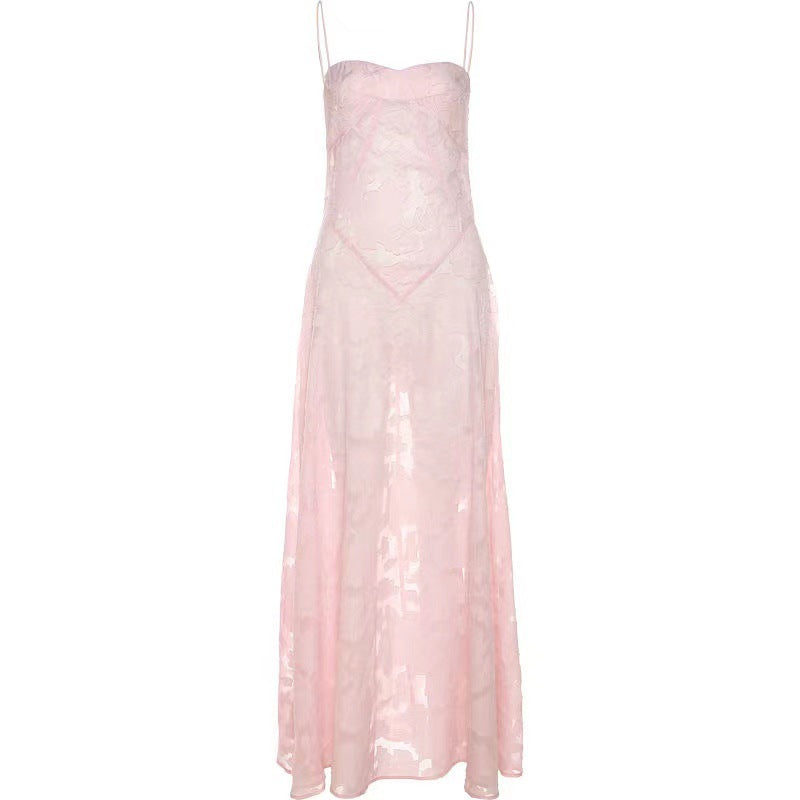 Summer Sexy See through Seaside Holiday Boning Corset Suspender Floral Dress CYSM