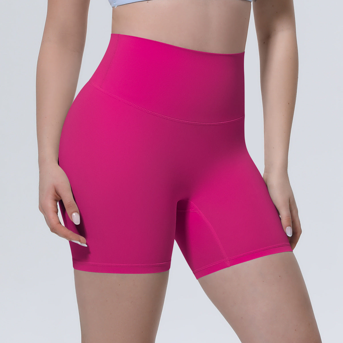 Nude Feel Yoga Pants Women High Waist Breathable Belly Contracting Fitness Shorts Peach Hip Tight Exercise Shorts NESHA