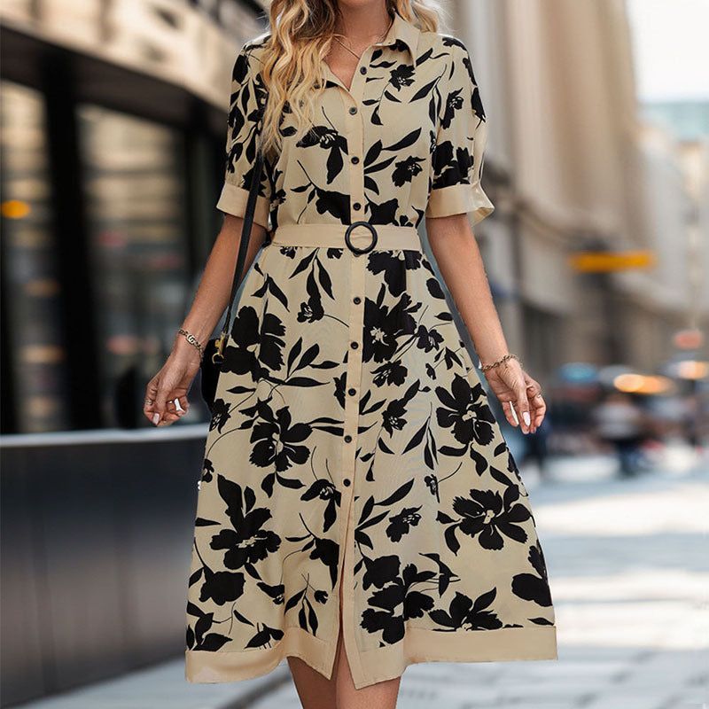 Summer Women Shirt Floral Printed Dress HUNDRED