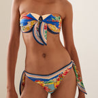 Bikini con parte superior de tubo y estampado sexy para mujer