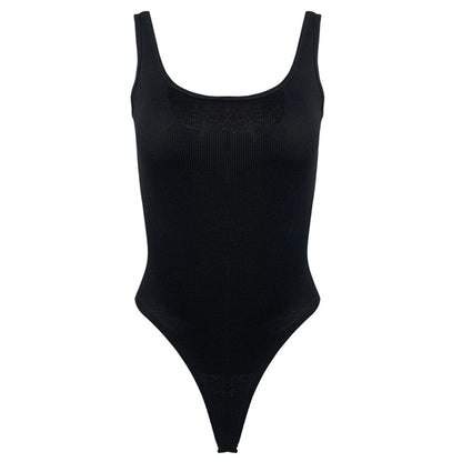 Summer Women Clothing Simple Sleeveless Top Backless Tight Vest Bodysuit