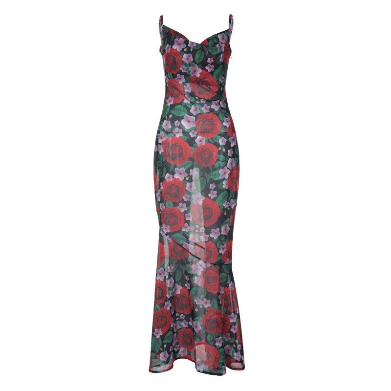 Vestido camisero largo ajustado con cuello en V, elegante y a la moda de primavera para mujer