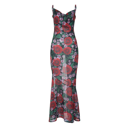 Vestido camisero largo ajustado con cuello en V, elegante y a la moda de primavera para mujer