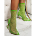 Spring Summer Catwalk Diamond All Match Net Drill Trendy Women High Heel Sandals Euseen