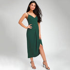 Spring Summer Women Clothing New Fashion Solid Color Strap Dress for Women DreamFashion
