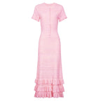 Summer Ladies Internet Popular Slim Fitting Slimming Fashionable Short Sleeve Stringy Selvedge Dress Dimenssa